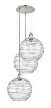 Innovations Lighting 113B-3P-PN-G1213-12CL - Athens Deco Swirl - 3 Light - 19 inch - Polished Nickel - Cord hung - Multi Pendant
