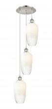 Innovations Lighting 113B-3P-PN-G484-7OP - Brookhaven Flute - 3 Light - 14 inch - Polished Nickel - Cord Hung - Multi Pendant