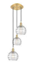 Innovations Lighting 113B-3P-SG-G1213-8CL - Athens Deco Swirl - 3 Light - 15 inch - Satin Gold - Cord Hung - Multi Pendant