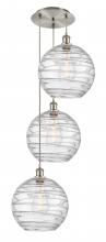 Innovations Lighting 113B-3P-SN-G1213-12CL - Athens Deco Swirl - 3 Light - 19 inch - Brushed Satin Nickel - Cord hung - Multi Pendant