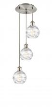 Innovations Lighting 113B-3P-SN-G1213-6 - Athens Deco Swirl - 3 Light - 12 inch - Brushed Satin Nickel - Cord hung - Multi Pendant