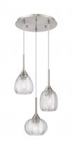 Innovations Lighting 113B-3P-SN-G323-MU - Berkshire - 3 Light - 15 inch - Brushed Satin Nickel - Cord Hung - Multi Pendant