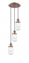 Innovations Lighting 113F-3P-AC-G312 - Dover - 3 Light - 11 inch - Antique Copper - Cord hung - Multi Pendant