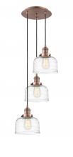 Innovations Lighting 113F-3P-AC-G713 - Cone - 3 Light - 14 inch - Antique Copper - Cord hung - Multi Pendant