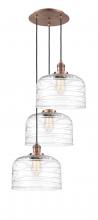 Innovations Lighting 113F-3P-AC-G713-L - Cone - 3 Light - 18 inch - Antique Copper - Cord hung - Multi Pendant