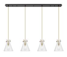 Innovations Lighting 124-410-1PS-CB-G411-8CL - Newton Cone - 4 Light - 52 inch - Champagne Bronze - Linear Pendant