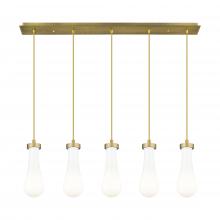 Innovations Lighting 125-451-1P-BB-G451-4GWH - Owego - 5 Light - 37 inch - Brushed Brushed Brass - Linear Pendant