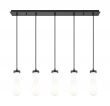 Innovations Lighting 125-451-1P-BK-G451-4GWH - Owego - 5 Light - 37 inch - Brushed Matte Black - Linear Pendant