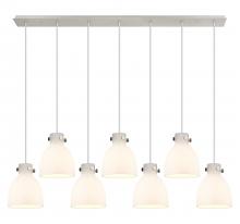 Innovations Lighting 127-410-1PS-PN-G412-8WH - Newton Bell - 7 Light - 52 inch - Polished Nickel - Linear Pendant
