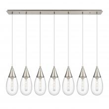 Innovations Lighting 127-450-1P-SN-G450-6CL - Malone - 7 Light - 50 inch - Brushed Satin Nickel - Linear Pendant