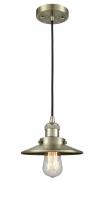 Innovations Lighting 201C-AB-M4 - Railroad - 1 Light - 8 inch - Antique Brass - Cord hung - Mini Pendant