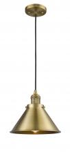 Innovations Lighting 201C-BB-M10-BB-LED - Briarcliff - 1 Light - 10 inch - Brushed Brass - Cord hung - Mini Pendant