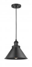 Innovations Lighting 201C-BK-M10-BK-LED - Briarcliff - 1 Light - 10 inch - Matte Black - Cord hung - Mini Pendant