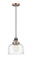 Innovations Lighting 201CSW-AC-G713 - Bell - 1 Light - 8 inch - Antique Copper - Cord hung - Mini Pendant