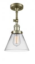 Innovations Lighting 201F-AB-G42-LED - Cone - 1 Light - 8 inch - Antique Brass - Adjustable Semi-Flush Mount