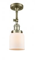 Innovations Lighting 201F-AB-G51-LED - Bell - 1 Light - 5 inch - Antique Brass - Adjustable Semi-Flush Mount