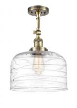 Innovations Lighting 201F-AB-G713-L - Bell - 1 Light - 12 inch - Antique Brass - Adjustable Semi-Flush Mount