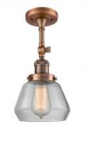 Innovations Lighting 201F-AC-G172 - Fulton - 1 Light - 7 inch - Antique Copper - Adjustable Semi-Flush Mount
