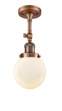 Innovations Lighting 201F-AC-G201-6-LED - Beacon - 1 Light - 6 inch - Antique Copper - Adjustable Semi-Flush Mount