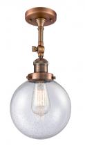 Innovations Lighting 201F-AC-G204-8 - Beacon - 1 Light - 8 inch - Antique Copper - Adjustable Semi-Flush Mount
