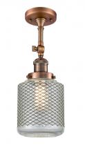 Innovations Lighting 201F-AC-G262 - Stanton - 1 Light - 6 inch - Antique Copper - Adjustable Semi-Flush Mount