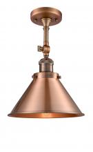 Innovations Lighting 201F-AC-M10-AC - Briarcliff - 1 Light - 10 inch - Antique Copper - Adjustable Semi-Flush Mount