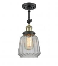 Innovations Lighting 201F-BAB-G142 - Chatham - 1 Light - 7 inch - Black Antique Brass - Adjustable Semi-Flush Mount