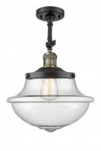 Innovations Lighting 201F-BAB-G544 - Oxford - 1 Light - 12 inch - Black Antique Brass - Adjustable Semi-Flush Mount