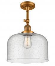 Innovations Lighting 201F-BB-G74-L - Bell - 1 Light - 12 inch - Brushed Brass - Adjustable Semi-Flush Mount