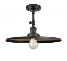 Innovations Lighting 201F-BK-MFR-BK-16-LED - Railroad - 1 Light - 16 inch - Matte Black - Adjustable Semi-Flush Mount