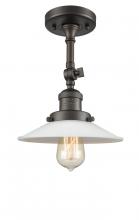 Innovations Lighting 201F-OB-G1 - Halophane - 1 Light - 9 inch - Oil Rubbed Bronze - Adjustable Semi-Flush Mount
