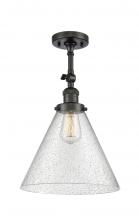 Innovations Lighting 201F-OB-G44-L - Cone - 1 Light - 12 inch - Oil Rubbed Bronze - Adjustable Semi-Flush Mount
