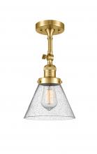 Innovations Lighting 201F-SG-G44 - Cone - 1 Light - 8 inch - Satin Gold - Adjustable Semi-Flush Mount