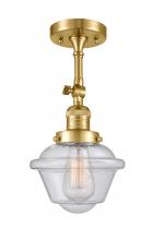 Innovations Lighting 201F-SG-G534 - Oxford - 1 Light - 7 inch - Satin Gold - Adjustable Semi-Flush Mount