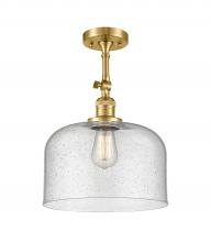 Innovations Lighting 201F-SG-G74-L - Bell - 1 Light - 12 inch - Satin Gold - Adjustable Semi-Flush Mount