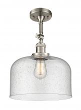 Innovations Lighting 201F-SN-G74-L - Bell - 1 Light - 12 inch - Brushed Satin Nickel - Adjustable Semi-Flush Mount