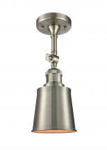 Innovations Lighting 201F-SN-M9-SN - Addison - 1 Light - 5 inch - Brushed Satin Nickel - Adjustable Semi-Flush Mount