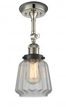 Innovations Lighting 201FBP-PNBK-G142 - Chatham - 1 Light - 7 inch - Polished Nickel - Semi-Flush Mount