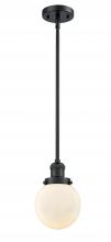 Innovations Lighting 201S-BK-G201-6-LED - Beacon - 1 Light - 6 inch - Matte Black - Stem Hung - Mini Pendant