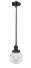Innovations Lighting 201S-BK-G202-6-LED - Beacon - 1 Light - 6 inch - Matte Black - Stem Hung - Mini Pendant