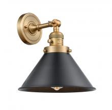 Innovations Lighting 203SW-BB-M10-BK - Briarcliff - 1 Light - 10 inch - Brushed Brass - Adjustable Sconce