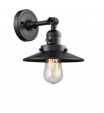 Innovations Lighting 203SW-BK-M6-LED - Railroad - 1 Light - 8 inch - Matte Black - Adjustable Sconce