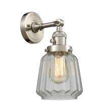 Innovations Lighting 203SW-SN-G142-LED - Chatham - 1 Light - 7 inch - Brushed Satin Nickel - Adjustable Sconce