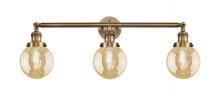 Innovations Lighting 205-BB-G208-6 - Beacon - 3 Light - 30 inch - Brushed Brass - Bath Vanity Light