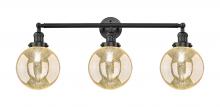 Innovations Lighting 205-BK-G208-8 - Beacon - 3 Light - 32 inch - Matte Black - Bath Vanity Light