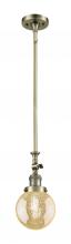 Innovations Lighting 206-AB-G208-6 - Beacon - 1 Light - 6 inch - Antique Brass - Stem Hung - Adjustable Mini Pendant