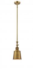Innovations Lighting 206-BB-M9-BB - Addison - 1 Light - 5 inch - Brushed Brass - Stem Hung - Adjustable Mini Pendant