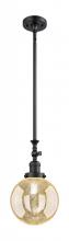 Innovations Lighting 206-BK-G208-8 - Beacon - 1 Light - 8 inch - Matte Black - Stem Hung - Adjustable Mini Pendant