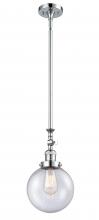 Innovations Lighting 206-PC-G204-8 - Beacon - 1 Light - 8 inch - Polished Chrome - Stem Hung - Adjustable Mini Pendant