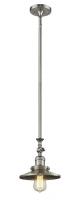 Innovations Lighting 206-SN-M2 - Railroad - 1 Light - 8 inch - Brushed Satin Nickel - Stem Hung - Adjustable Mini Pendant